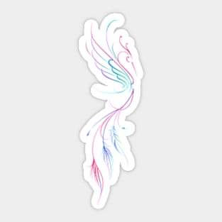 Multi Colored Abstract Phoenix Sticker